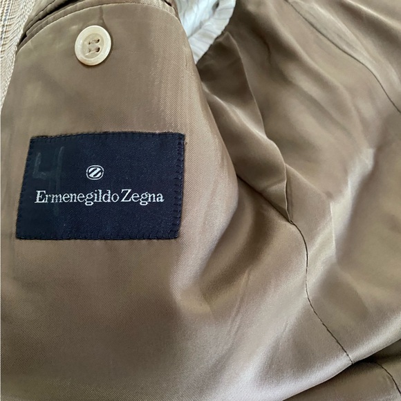 Beige Crossover Linel Wool and Silk Jacket - Picture 4 of 7